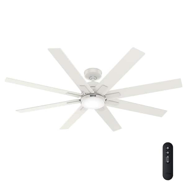 Windsail 60 in. ENERGY STAR Fresh White Indoor/Covered Outdoor Ceiling Fan with Light Kit and Handheld Remote