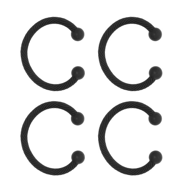 3.1 in. Matte Black Metal Mantle Clip Chic Stocking Holder 4-Pack