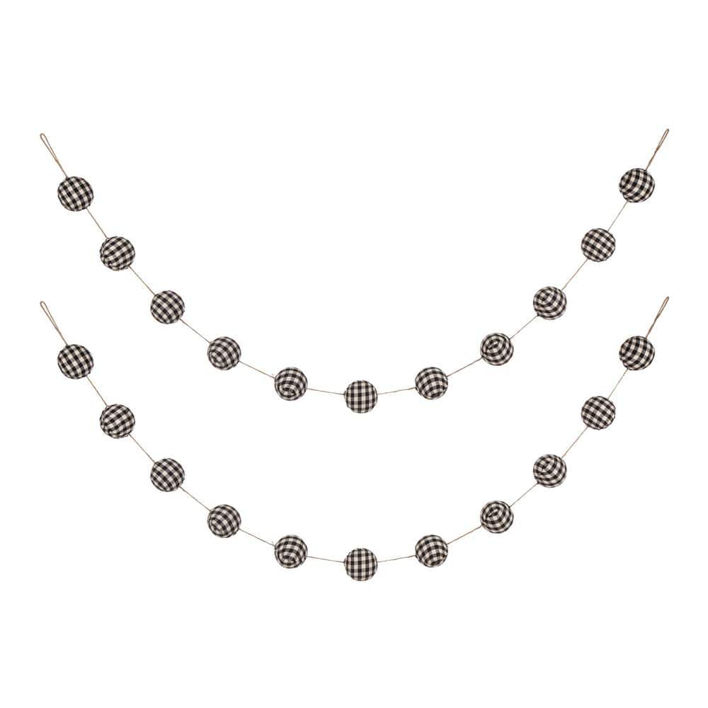 2-Pack 72 in. Black and White Plaid Fabric Garland price history on PriceWatchPro