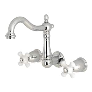 Heritage 2-Handle Wall Mount Bathroom Faucet in Chrome
