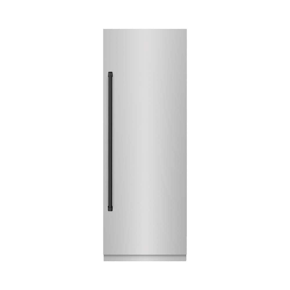 30 in. 16.7 cu. ft. Freezerless Column Refrigerator in Stainless Steel with Graphite Gray Interior & Matte Black Accents