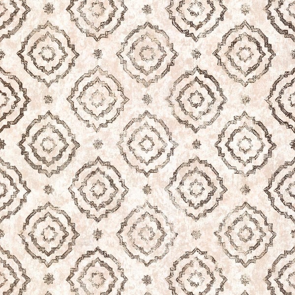 A-Street Prints Uma Rose Gold Star Medallion Wallpaper Sample