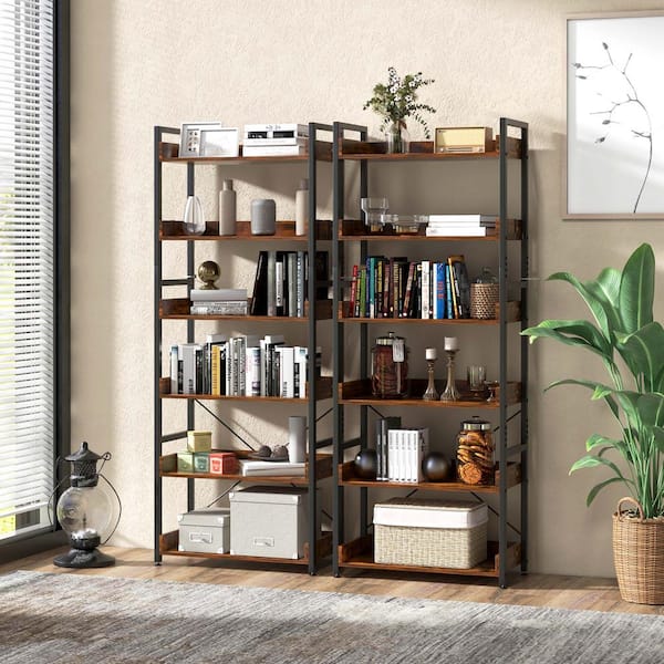 Polka 70'' Tall Metal Wood Bookcase