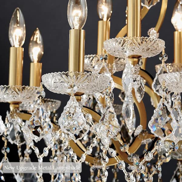YUYI D49. 2 in. 44-Light Modern Gold Candle Crystal Chandelier