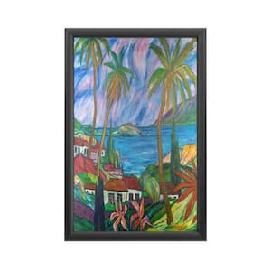 "Tropical Paradise" by Manor Shadian Framed with LED Light Landscape Wall Art 24 in. x 16 in.