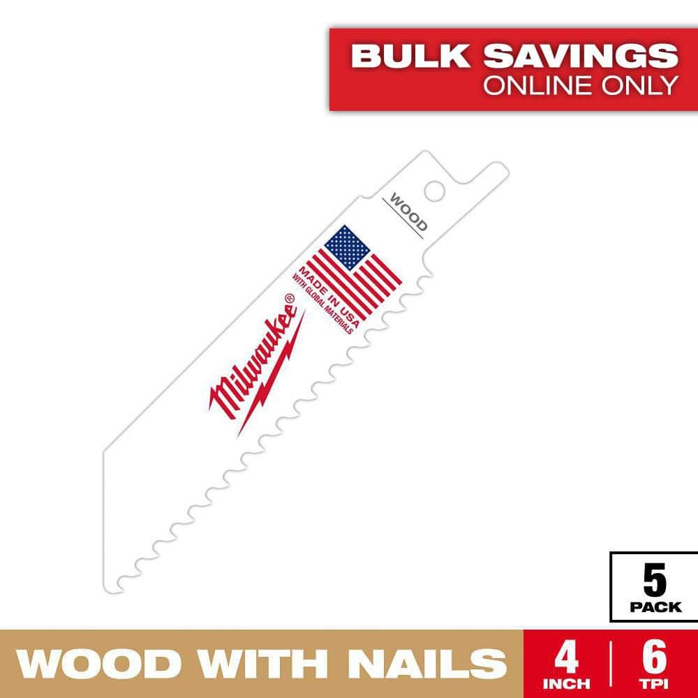 Milwaukee 4 in. 5 TPI Wood Cutting HACKZALL Reciprocating Saw