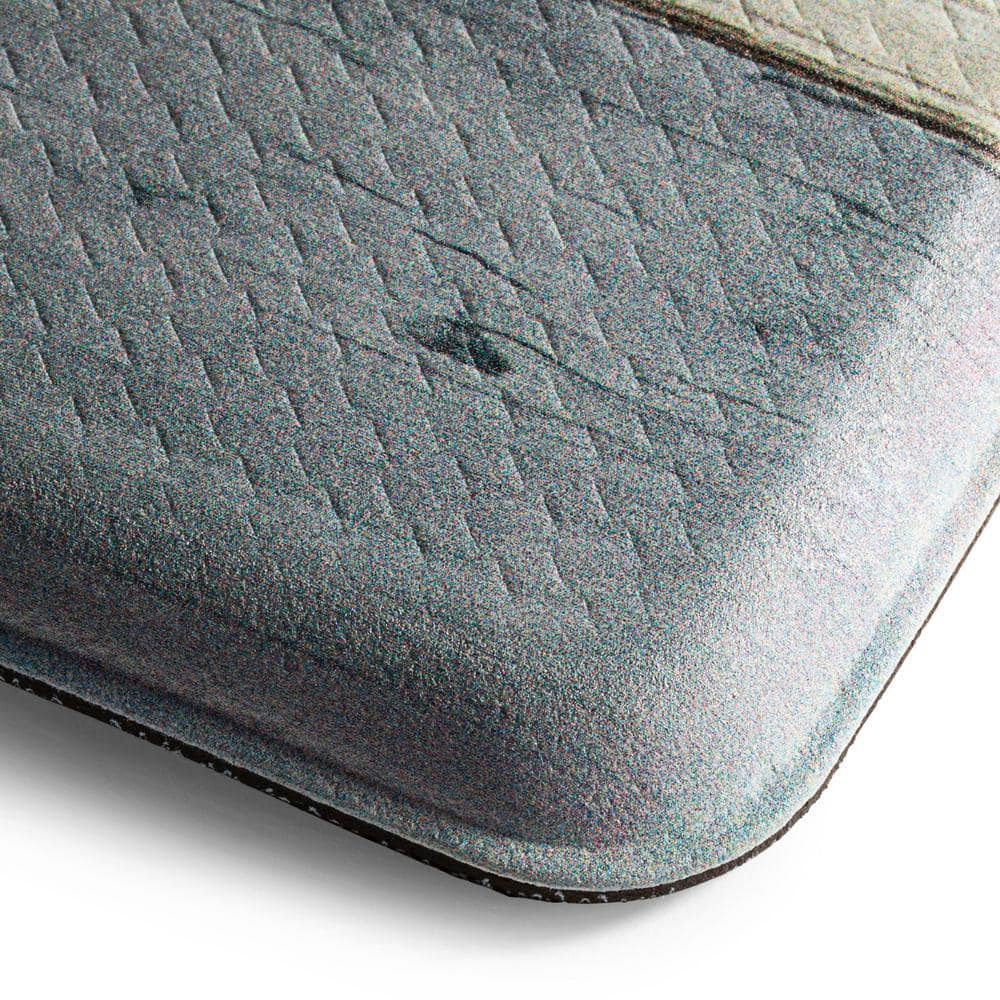 Grey Blue Floral Anti-Fatigue Kitchen Mat, 20"x36"