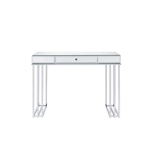 Acme Furniture Critter 42 in. Mirrored and Chrome Writing Desk