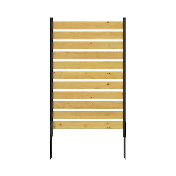 72.8 in. x 38.5 in. Outdoor Privacy Wood Screen, Privacy Wall Trash Can Enclosure Air Conditioning Enclosure, 1-Panel