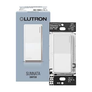 Sunnata Switch, for 6A Lighting or 3A 1/10 HP Motor, Single Pole/Multi Location, White (ST-6ANS-WH)