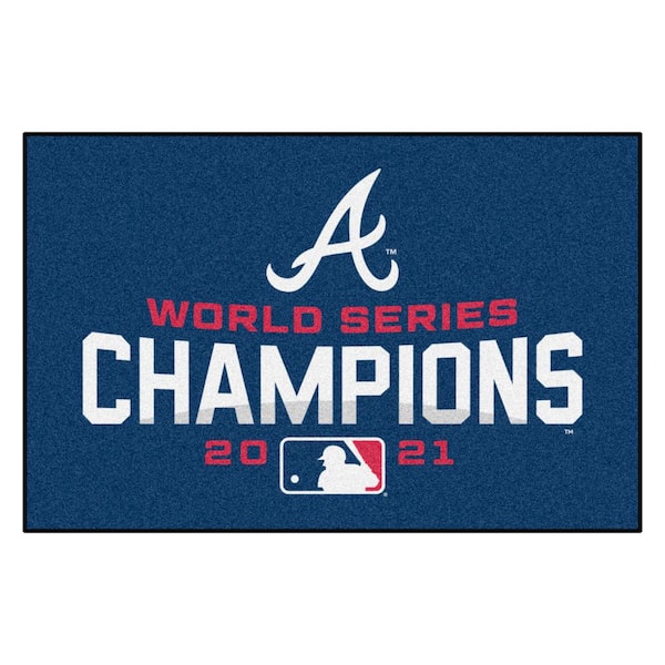 FANMATS MLB Atlanta Braves 2021 World Series Champions 1.5 ft. x 2.5 ft.  Navy Starter Area Rug 32019 - The Home Depot