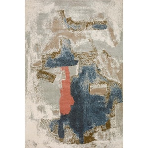 Spirit Stone/Multi 2 ft. 7 in. x 4 ft. Abstract Contemporary Area Rug