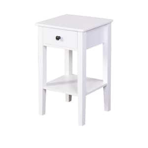 16.30 in. W x 12.60 in. D x 25.60 in. H White Bathroom Linen Cabinet Floor-standing Storage Table with a Drawer