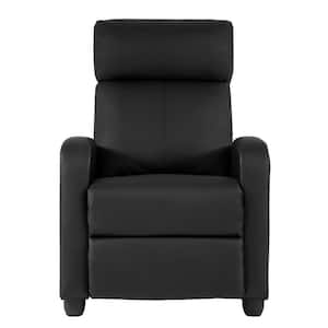 Carly Black Faux Leather Standard (No Motion) Recliner with Remote Control