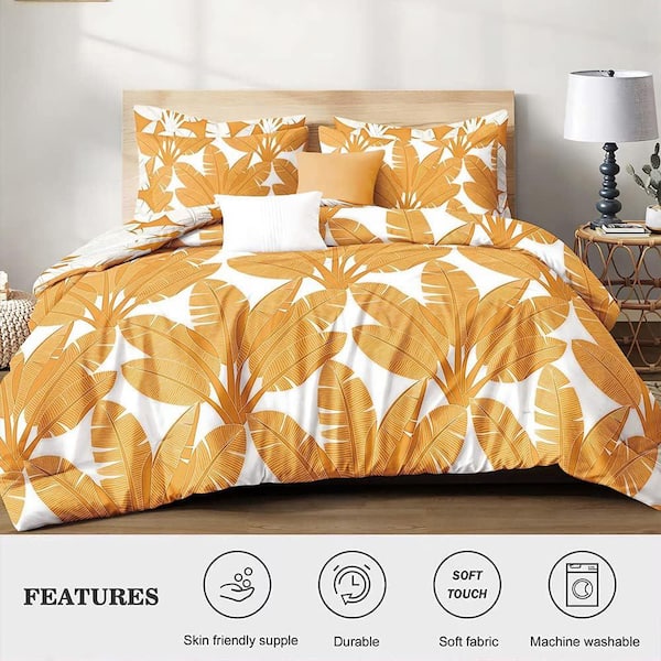 Shatex 3-Piece All Season Bedding Queen Size Comforter Set, Ultra Soft  Polyester Elegant Bedding Comforters-Yellow MGXCYHKYW3Q - The Home Depot