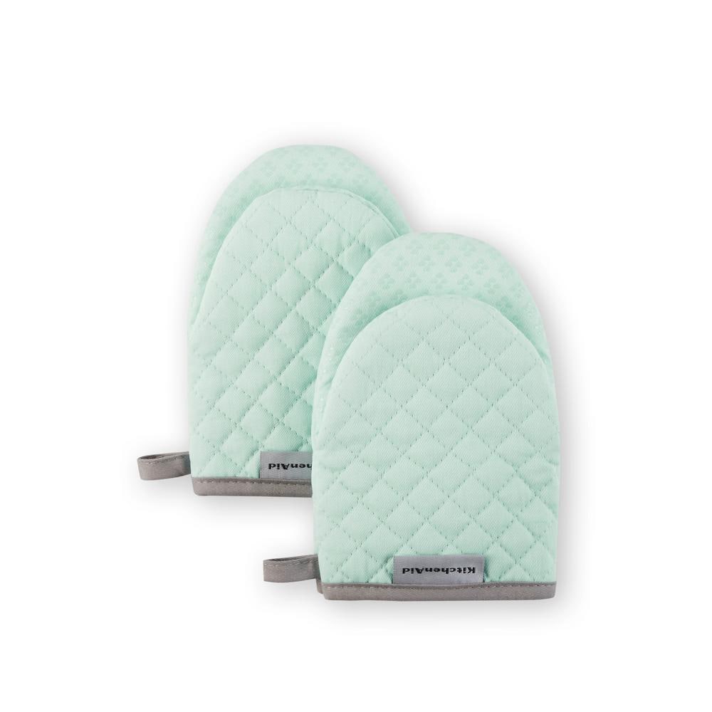 KitchenAid Asteroid Mini Oven Mitt Set  Mineral Water Aqua  5.5 x8   Set of 2  Available in Multiple Colors