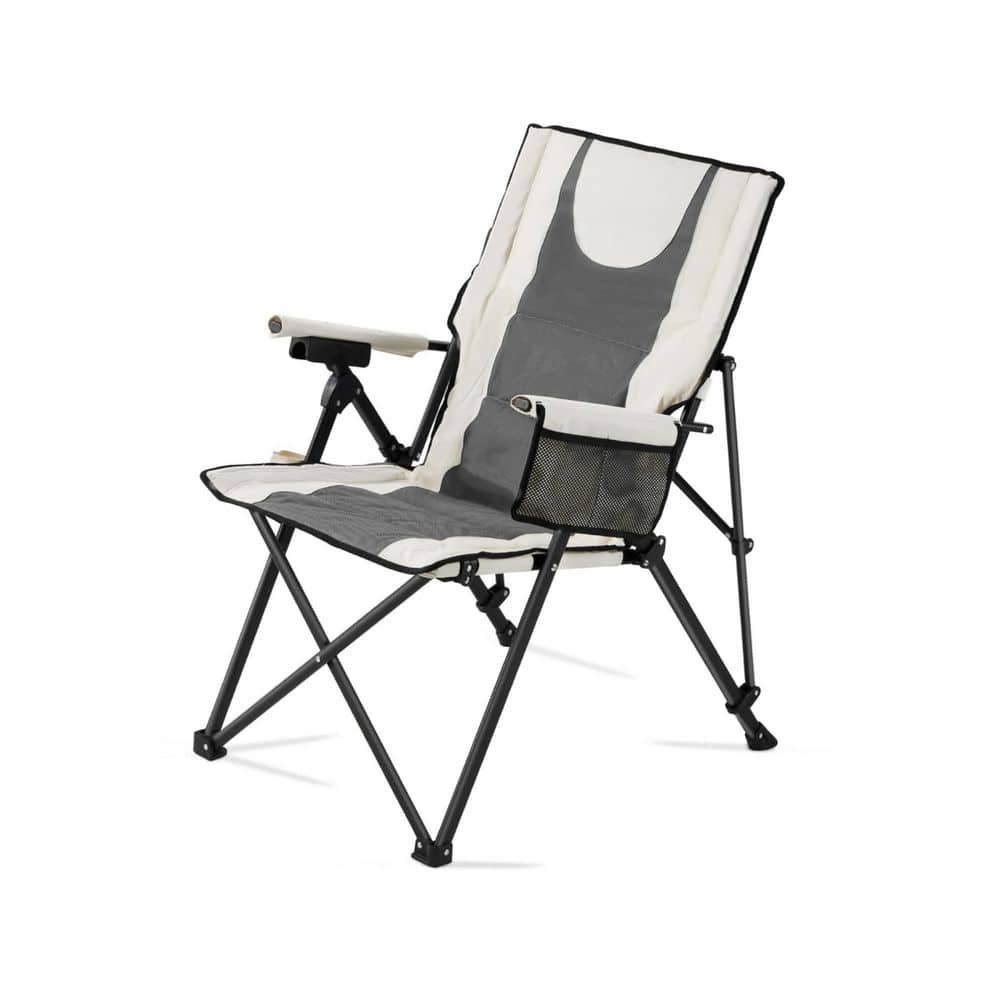 Gray Metal Folding Beach Lawn Chair with Heated Design 3 Heat Settings for Outdoor Camping Sports Travel price history on PriceWatchPro