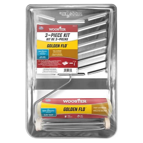 Wooster 3-Piece Golden Flo Roller Tray Set