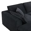 Nestfair 142 in. W Fully Compressed U-Shaped Corduroy Modular Sectional Sofa in. Black with Ottomans and No Assembly CSSGT728B