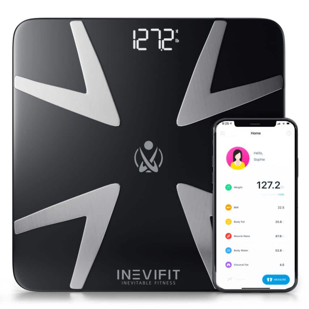 Smart Digital Bathroom Scale with Bluetooth in Black