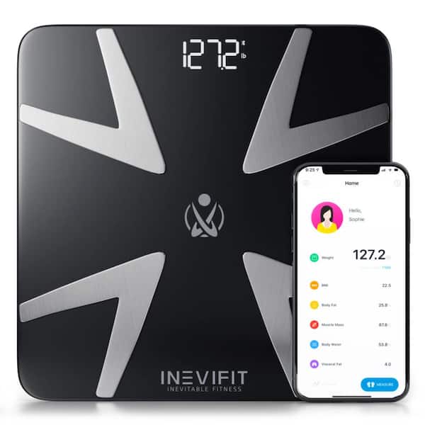 Aoibox Smart Digital Bathroom Scale with Bluetooth in Black