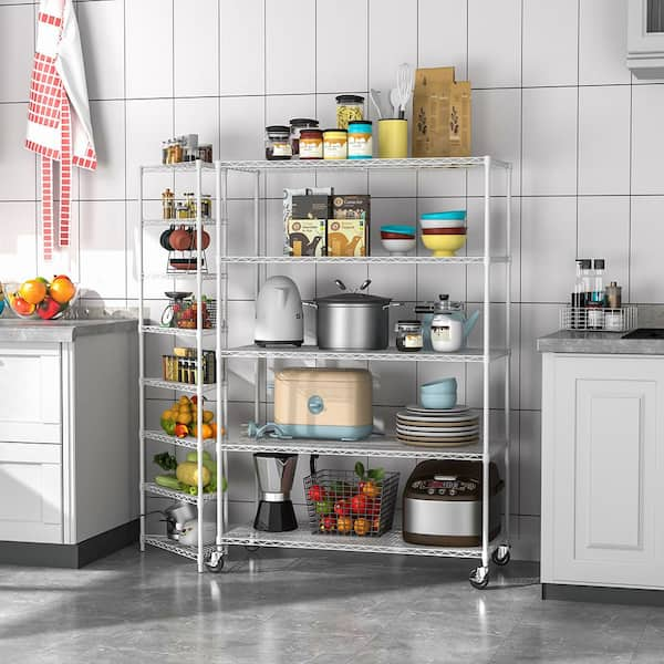 5-Tier Wire Shelves Unit hotsell Adjustable Metal Shelf Rack Kitchen Storage Organizer