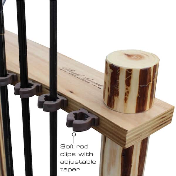 Fishing rod rack-18 slot-pine wood