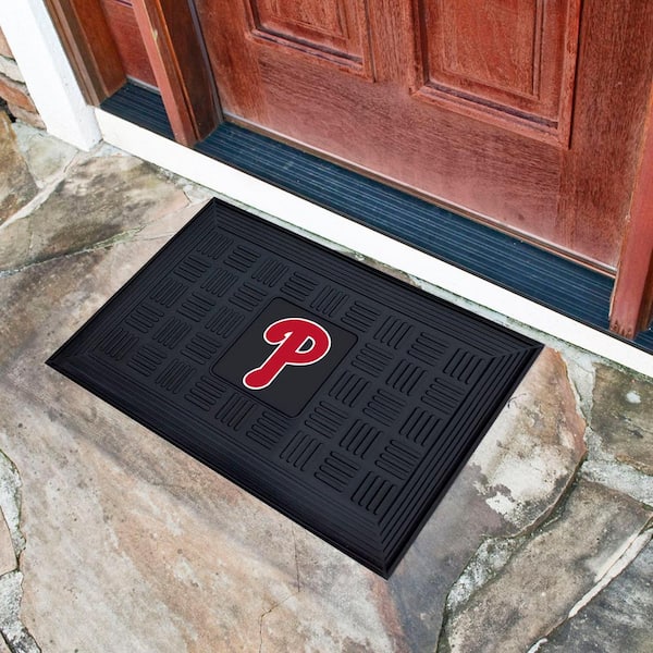 MLB Philadelphia Phillies Black 19 in. x 30 in. Vinyl Indoor/Outdoor Door Mat