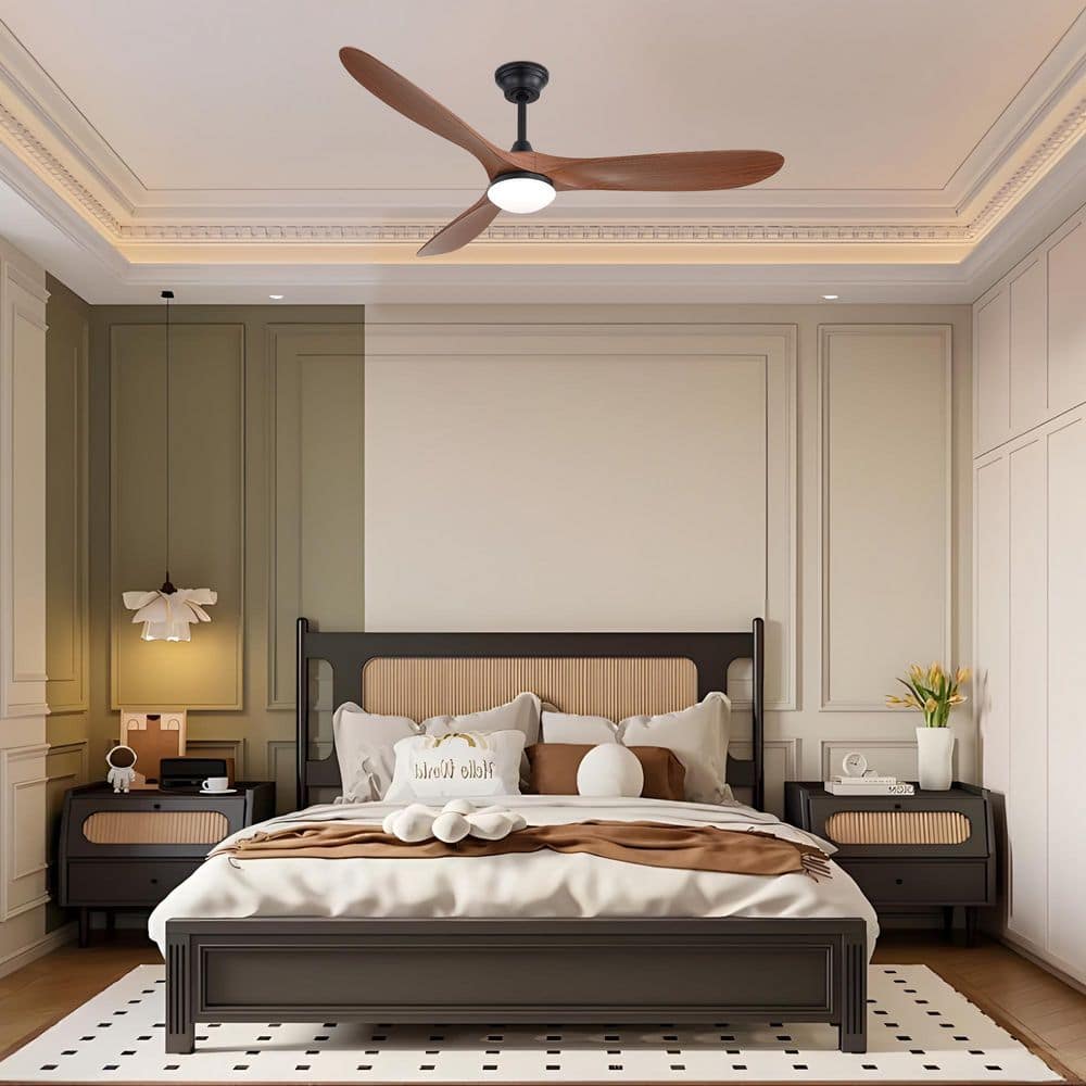 Black 60 in. Downrod Mount Reversible Ceiling Fan with 3 ABS Blades, Smart App & Remote Control, Quiet DC Motor price history on PriceWatchPro