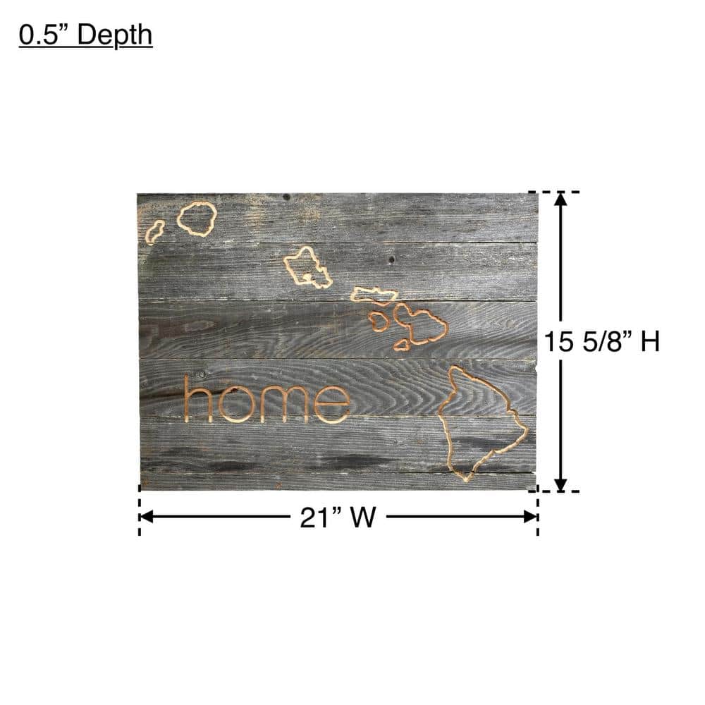 Large Rustic Gray Reclaimed Wood Hawaii Wall Sign