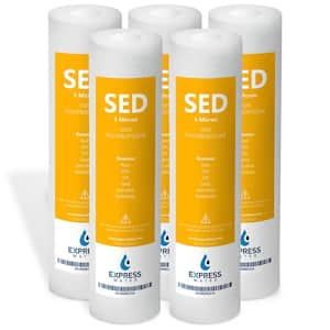Sediment Water Filter Replacement 5 Mic Under Sink and Reverse Osmosis System Filters (5-Pack)