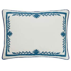 Aloha Pineapple 1-Piece Blue Cotton Standard Sham