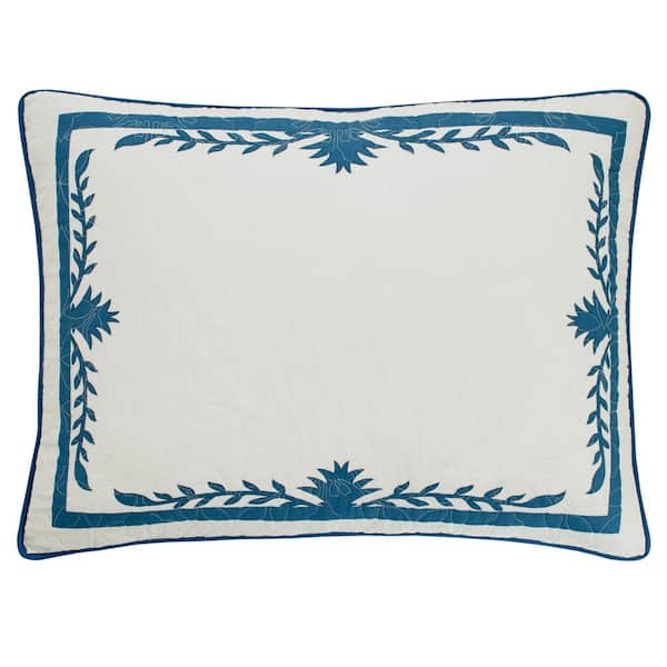 Aloha Pineapple 1-Piece Blue Cotton Standard Sham