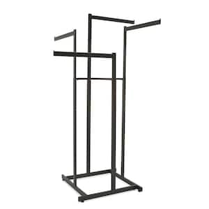 Black Steel 45 in. W x 72 in. H 4-Way Rack with Rectangular Tubing Straight Arms