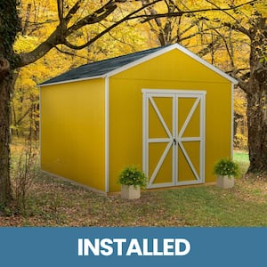 Professionally Installed Astoria 12 ft. x 12 ft. Backyard Wood Storage Shed with Driftwood Grey Shingles (144 sq. ft.)