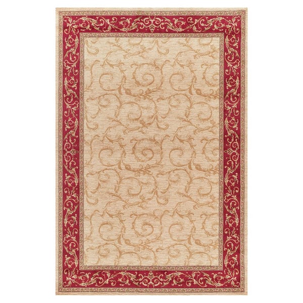 Concord Global Trading Jewel Collection Veronica Ivory Rectangle Indoor 9 ft. 3 in. x 12 ft. 6 in. Area Rug