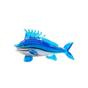 11.5 in. Tall Coronado Fish Handcrafted Murano-Style Art Glass Figurine