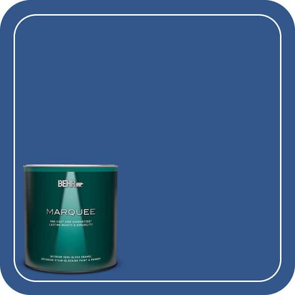 BEHR MARQUEE 1 qt. #PPU15-03 Dark Cobalt Blue Semi-Gloss Enamel Interior Paint & Primer