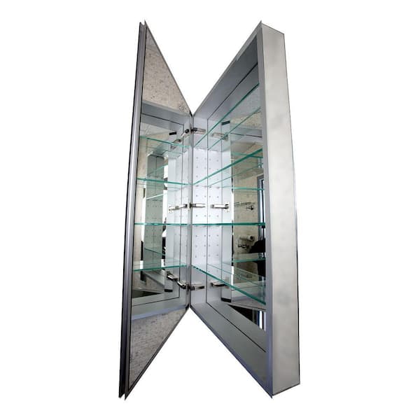 Davion 16'' W 36'' H Recessed Frameless Medicine Cabinet with Mirror and 4  Adjustable Shelves