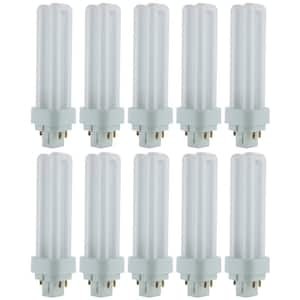 50-Watt Equivalent PL-C G24Q-1 4-Pin Base CFL Plug In-Light Bulb in True White 3500K (10-Pack)