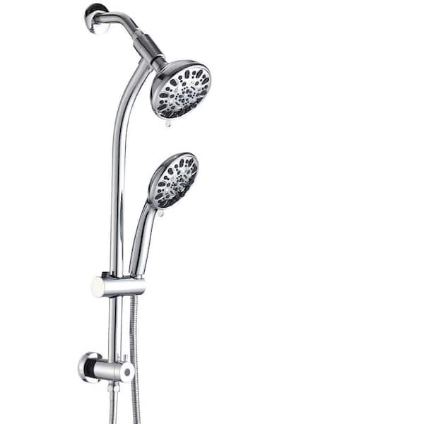 7-spray 5 in. Dual Wall Rain Shower Head and Handheld Shower Head With 1.8 GPM in Chrome