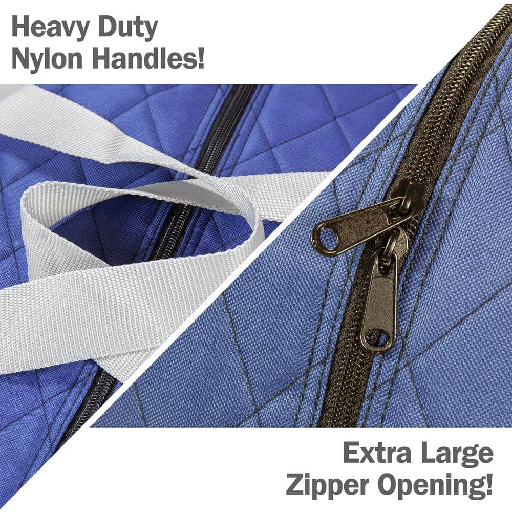 Blue Quilted 100 Gallon Wheeled Storage Bag with Handles
