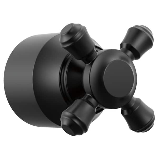 (1-Pack) Cassidy Hand Shower/Diverter Valve Metal Cross Handle in Matte Black