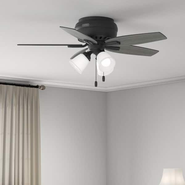 Newsome 42 in. Indoor Matte Black Ceiling Fan with Light Kit Included