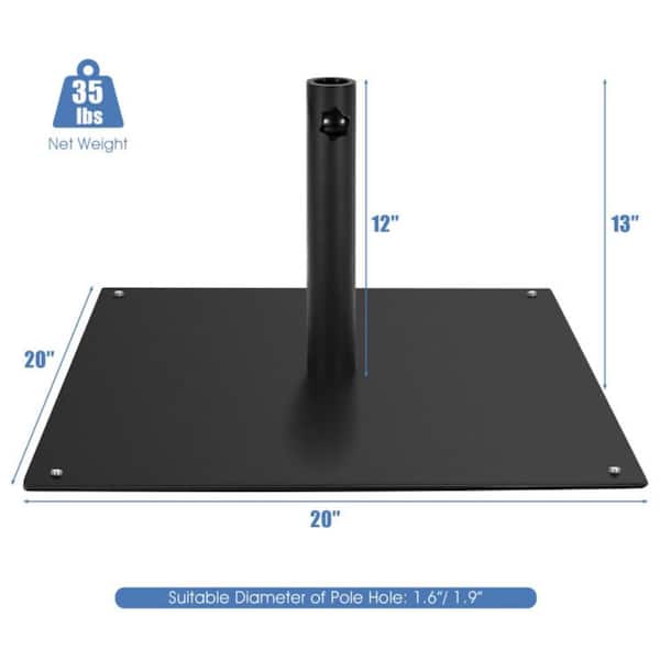 Kadehome 35 lb. Steel 20 in. Square Patio Umbrella Base with 4