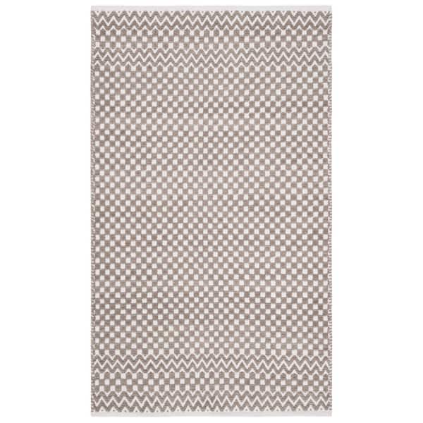 Boston Taupe Doormat 3 ft. x 5 ft. Chevron Area Rug