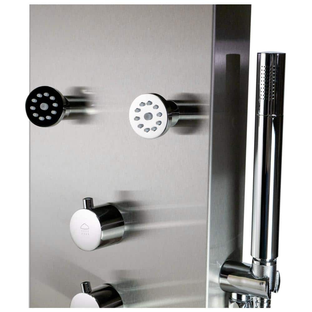 Brushed Stainless Steel 63'' Shower Panel with Fixed Shower Head