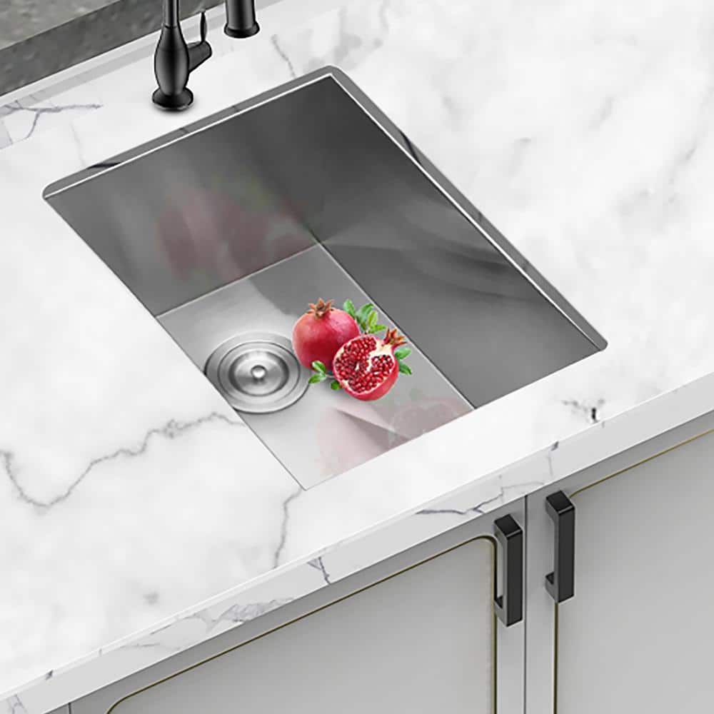 15 in. Undermount Single Bowl 16-Gauge Brushed Nickel Stainless Steel Kitchen Sink with Bottom Grids price history on PriceWatchPro