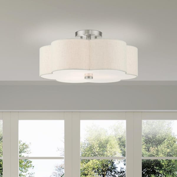 AVIANCE LIGHTING Maycrest 3 Light Brushed Nickel Semi Flush Mount