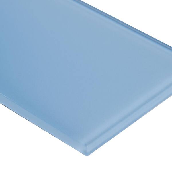MSI Royal Azure 3 in. x 6 in. x 8mm Glossy Glass Blue Subway Tile (1 sq. ft. / Case)